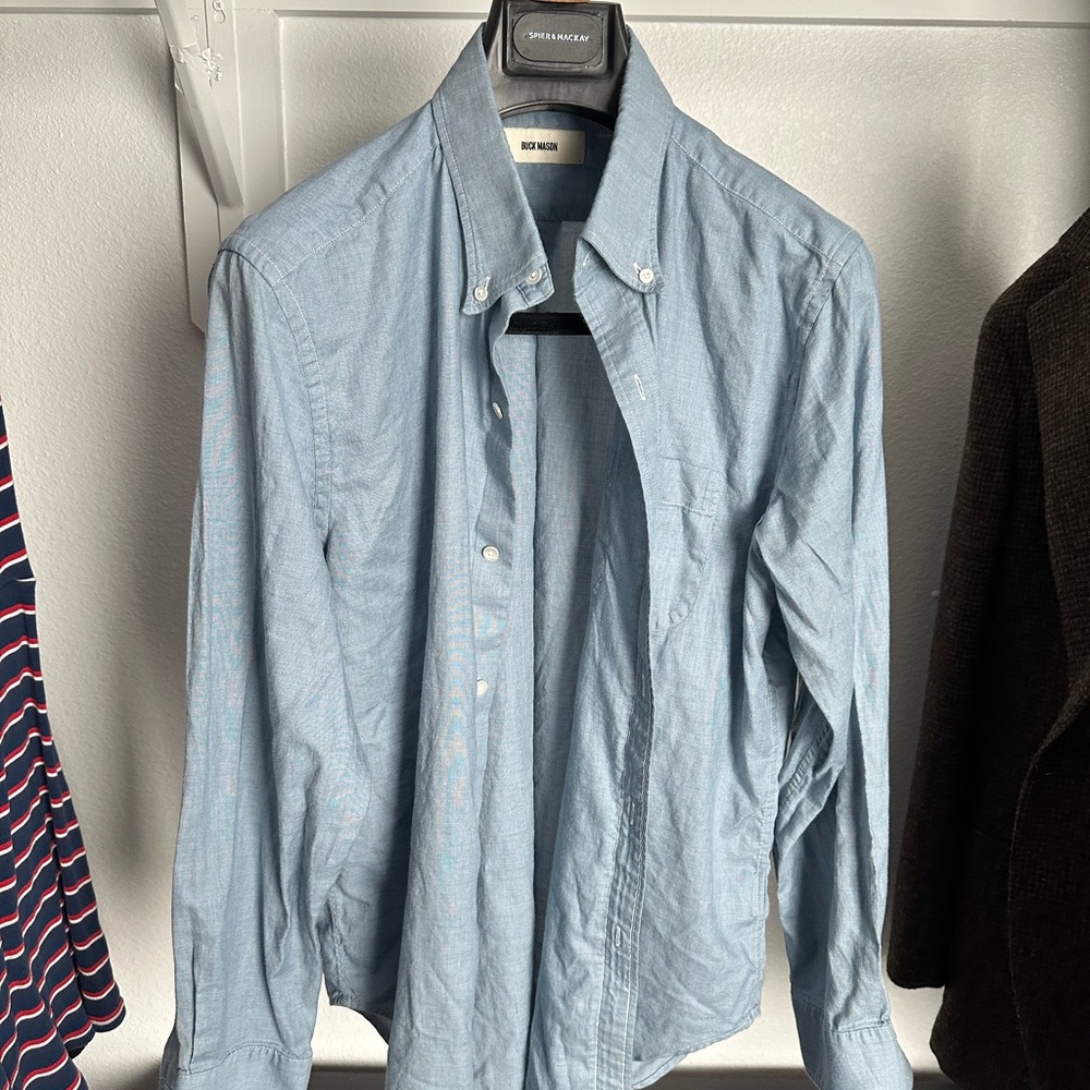 Buck Mason Light Blue Casual Button Down Shirt